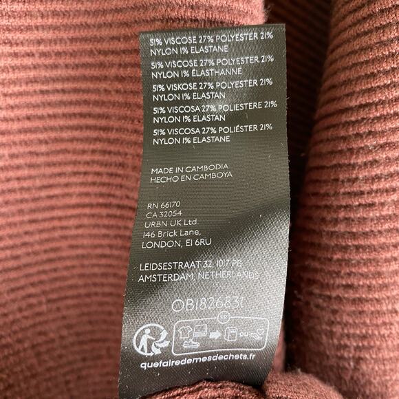 by Anthropologie Ribbed Knit Sweater Dress Size Large Pecan Brown Long Sleeve - Picture 8 of 10